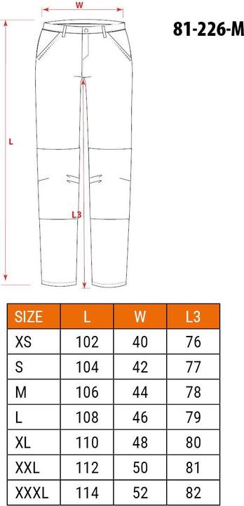 Nutritional values and ingredients Neo Work trousers (M)