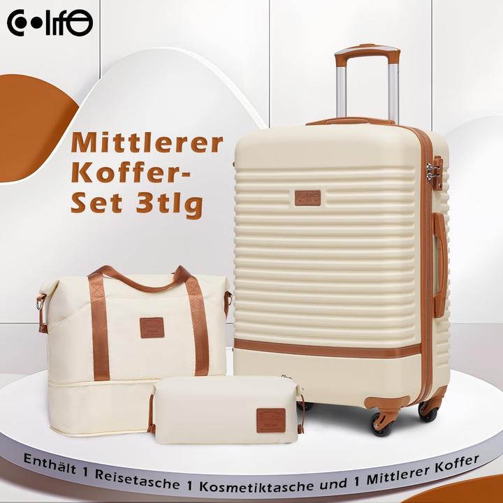 Immagine prodotto Coolife Hartschalen-Trolley Koffer-Set (M (50 - 90l))