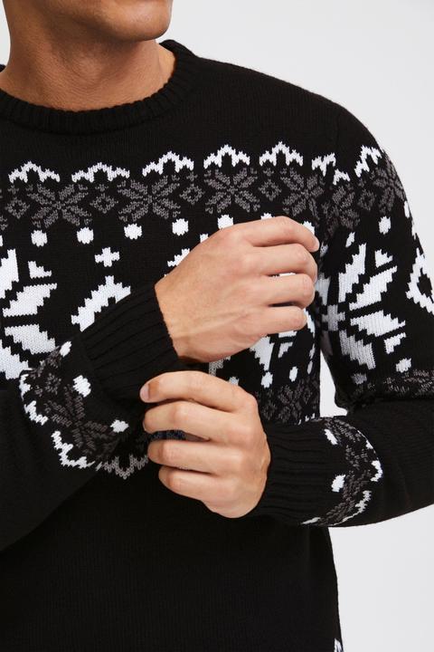 Actual product image Solid Norwig Men's Jumper Chunky Knit Pullover With Crew Neck (XL)