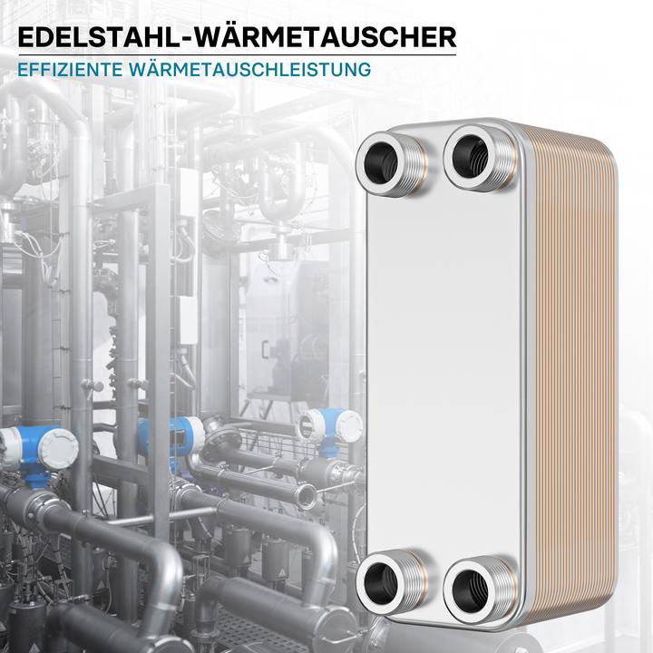 Image du produit Wiltec Hrale Échangeur de chaleur thermique inox 30 plaques max. 175 kW Eau Solaire