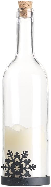 Actual product image Lunartec Decorative glass bottle with LED candle, snowflake motif (1 x)
