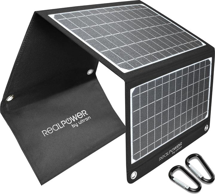 Immagine prodotto RealPower Pannello solare SP-22E 22 Watt 3 pannelli pieghevoli (22.50 W, 0.81 kg)