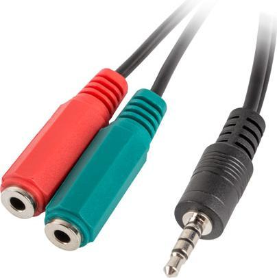 Lanberg AD-0023-BK adapter Jack (0.20 m, 3.5mm Klinke (AUX))