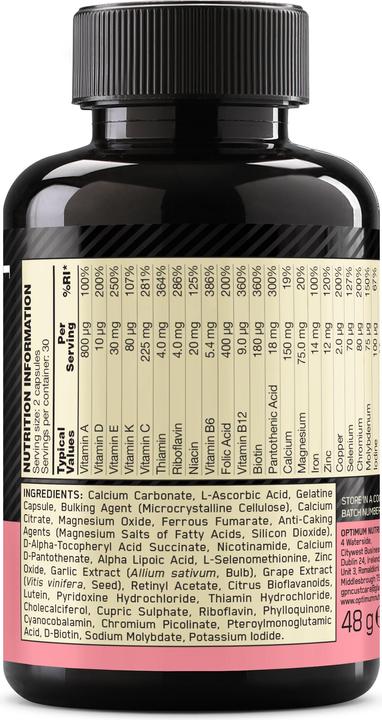 Image du produit Optimum Nutrition Opti-Women (1 pièce(s), Capsules, 55 g)