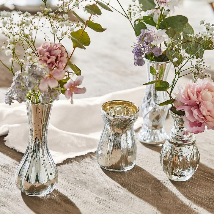Image du produit Loberon Set de 4 vases décoratifs Maelie argent antique (4 x)