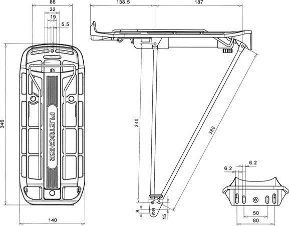 Actual product image Pletscher Prisma system without mounting 320/354 mm