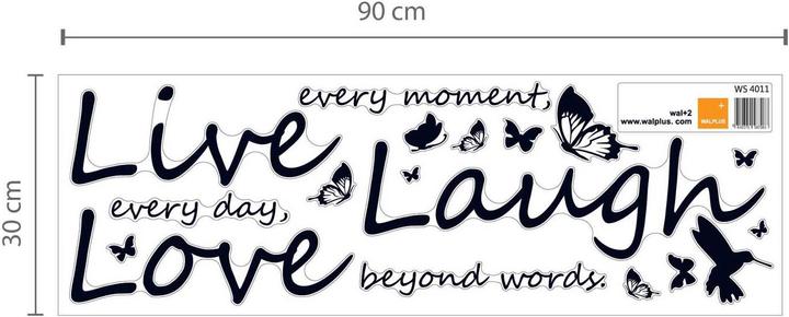 Walplus Vivid Live Laugh Love (90 x 30 cm)