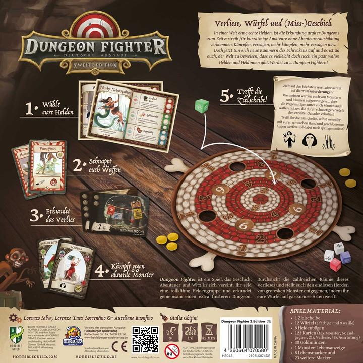Actual product image Horrible Guild HR042 - Dungeon Fighter 2. Edition - Board Game, for 1-6 Players, from 14 years (DE Edition) (German)