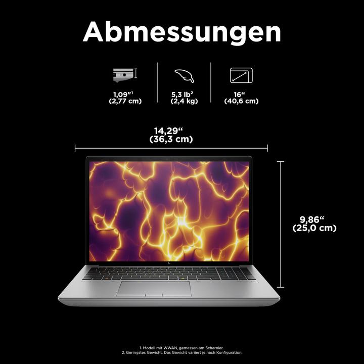 Actual product image HP ZBook Fury 16 G11 Intel Core i9-14900HX 40.64cm 16inch WUXGA 64GB 1TB/SSD NVIDIA RTX 2000 8GB W11 (16", Intel Core i9-14900HX, 64 GB, 1000 GB, DE)