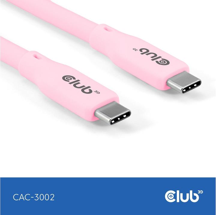 Image du produit Club 3D Club3D Lifestyle câble USB-C PD 240W,20Gbps 2m rose p/p retail (2 m, USB 4.0)