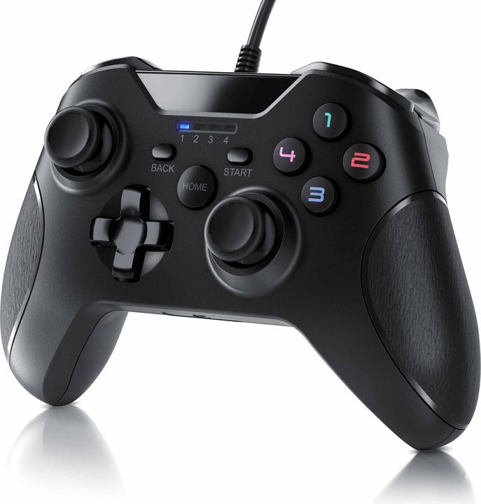 Produktbild CSL Gamepad, Gaming Controller für PC, PS3, Playstation im Xbox-Design, hochwertige Analogsticks (PC)
