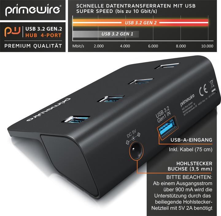 Produktbild Primewire USB Hub (USB-A, 4 Ports)