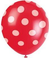 Produktbild Unique Luftballons Rot mit weissen Punkten