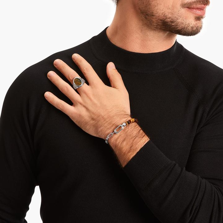 Produktbild Thomas Sabo Armband mit braunen Beads Silber geschwärzt (19 cm, 925 Sterlingsilber, Geschwärzt)