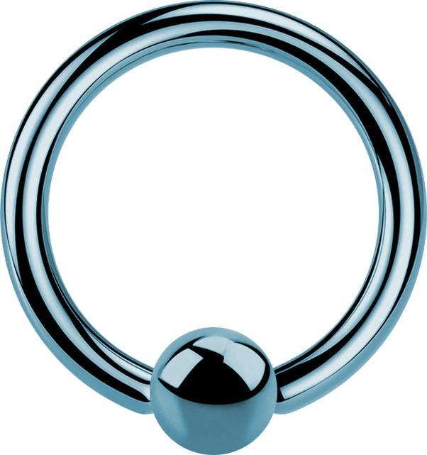 Produktbild Star Piercing Micro Ball Closure Ring hellblau mit Titanium Schicht (ohne Messing, Chirurgenstahl 316L)
