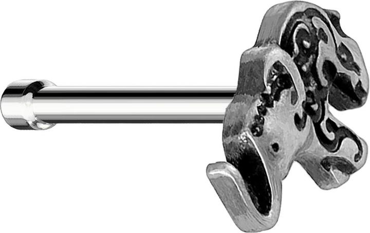 Produktbild Star Piercing Nasenstecker gerade silber Elefant (Messing, Chirurgenstahl 316L)