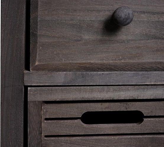 Actual product image Mendler Chest of drawers T18, drawer cabinet, 4 drawers, 74x30x25cm Shabby-Look Vintage - grey-brown (74 x 30 x 25 cm)