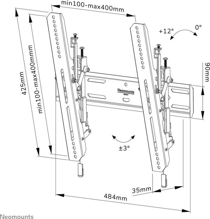Produktbild Neomounts Wandhalterung WL35S-850BL14 Schwarz (Wand, 65", 60 kg)