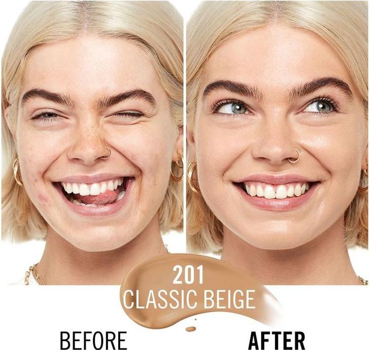 Actual product image Rimmel London Kind & Free Moisturising Skin Tint Foundation (201 Golden Beige)