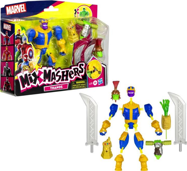 Produktbild Hasbro MixMashers Marvel Thanos individualisierbare Avengers Mix-And-Match Deluxe Action-Figur & Accessoire