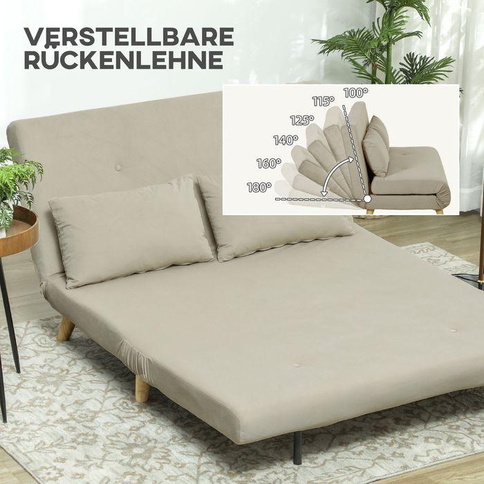 Actual product image Swisshandel24 Schlafsofa Sofa mit Schlaffunktion 130 X 78 cm Couch mit Lendenkissen, Beige