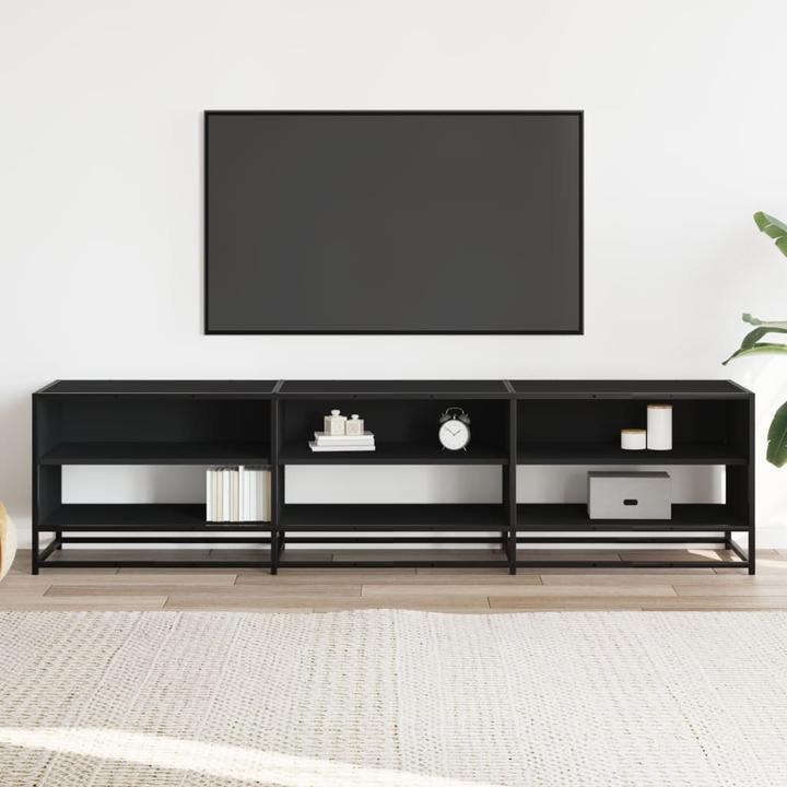 Image du produit VidaXL Armoire TV Lowboard Meuble TV Noir Matériaux dérivés du bois (180 x 40 x 46 cm)