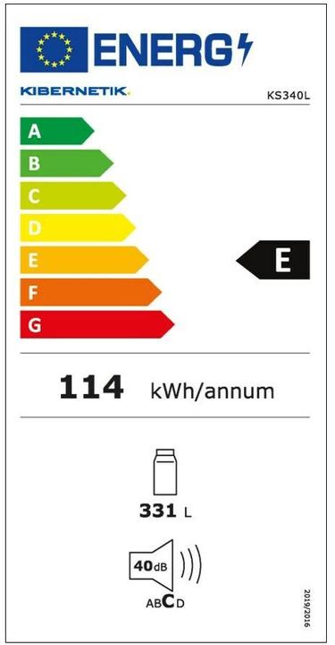 Label énergétique Kibernetik Ks340l (331 l)