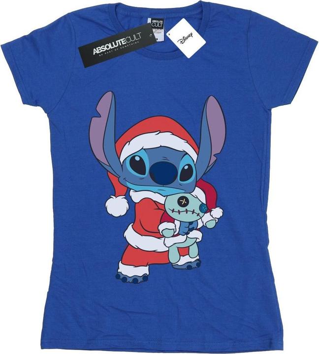 Actual product image Disney Womens/Ladies Lilo And Stitch Stitch Christmas Cotton T-Shirt (XXL)