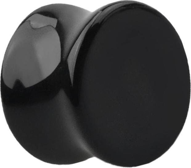 Star Piercing Flared Plug aus schwarzem Onyx Stein (ohne Messing, Mineralisch)