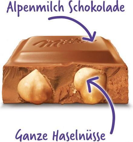 Actual product image Milka Chocolate bar Mmmax whole hazelnuts 270 g (270 g)