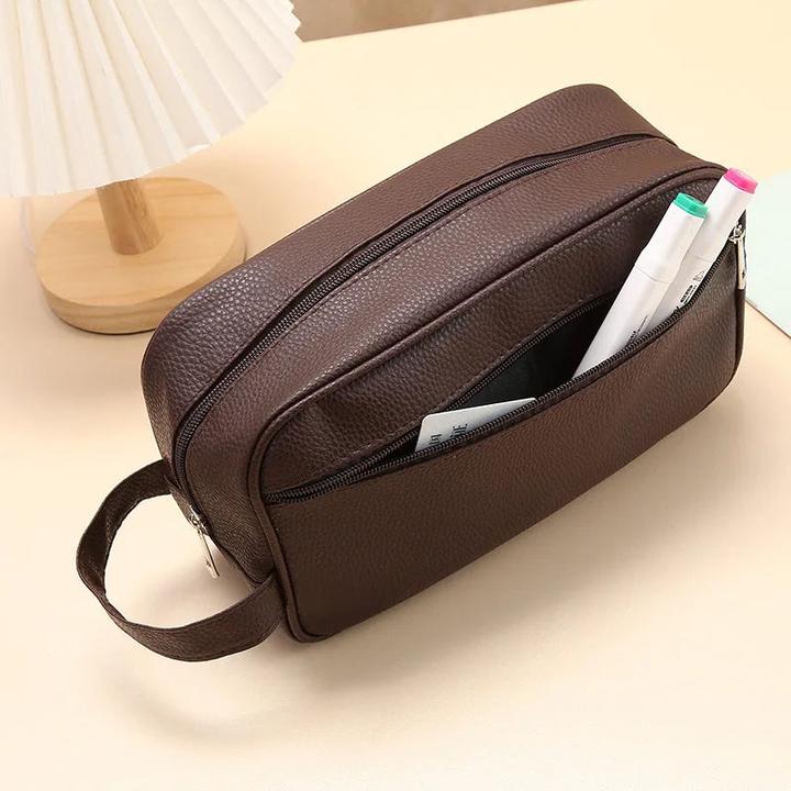 Produktbild Only-Bags.Store Reise-Kosmetiktasche PU-Leder grosse Kapazität Reissverschluss Make-up Taschen Portable Travel