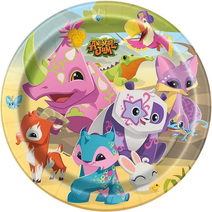 Actual product image Animal Jam Cartoon Character Disposable Plates (Pack of 8) (8 x)