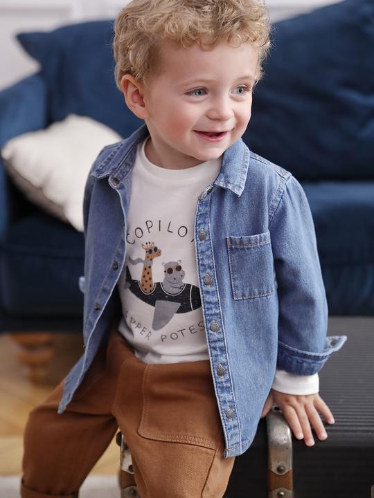 Produktbild Vertbaudet Baby Jeanshemd mit Druckknöpfen (62)