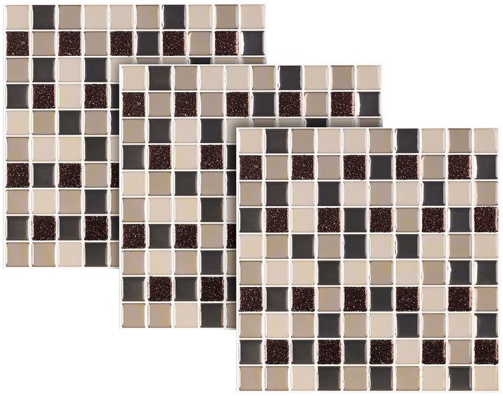Actual product image Infactory Self-adhesive 3D mosaic tile stickers, set of 3 (25 x 25 cm)