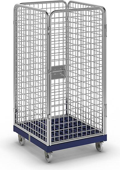 Actual product image kaiserkraft Wire mesh container with plastic roll plate (500 kg)