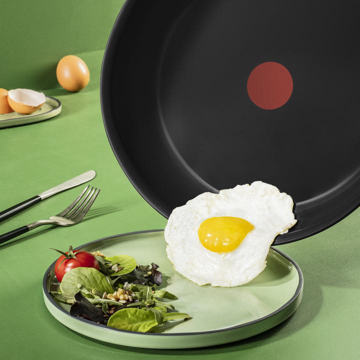 Actual product image Tefal Pan set + saucepan set / frying pan Renew Black On 24cm + 28cm (24 cm, Frying pan, Pan set + pot set, Cast aluminium, Ceramic)