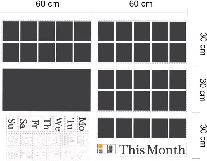 Image du produit Walplus Calendrier tableau noir (120 x 90 cm)