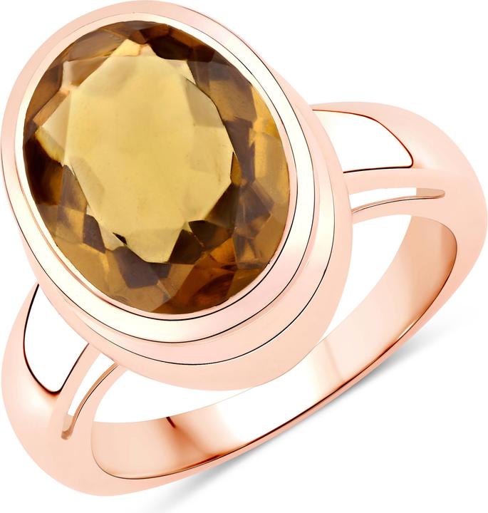 Immagine prodotto Xen Anello con quarzo champagne in argento sterling 925 placcato oro rosa (56, 925 Argento)