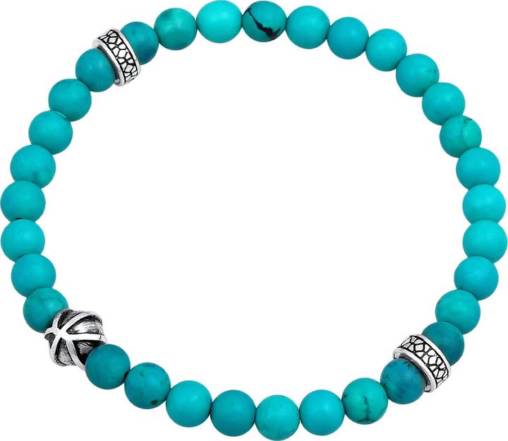 Kuzzoi Armband Herren Perlenarmband Howlith Türkis 925er Silber