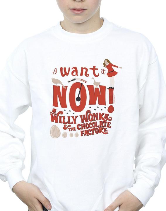Actual product image Willy Wonka & the Chocolate Factory Boys Verruca Salt I Want It Now Sweatshirt (128)