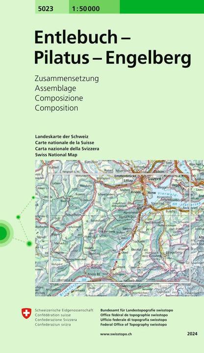 Actual product image Map 1:50'000 5023 Entlebuch-Pilatus-Engelberg