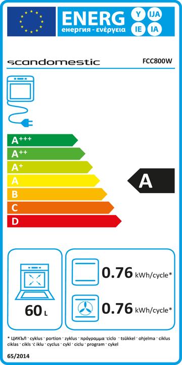 Label énergétique Scandomestic FCC800W