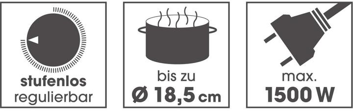 Actual product image Gourmetmaxx Kochplatte 1500 W, Kochfeldtyp: Gusseisen, Anzahl