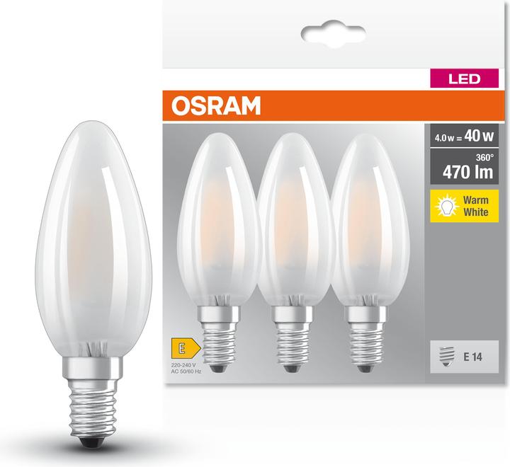 Produktbild Osram Led Base Classic B (E14, 4 W, 470 lm, 3 x, E)