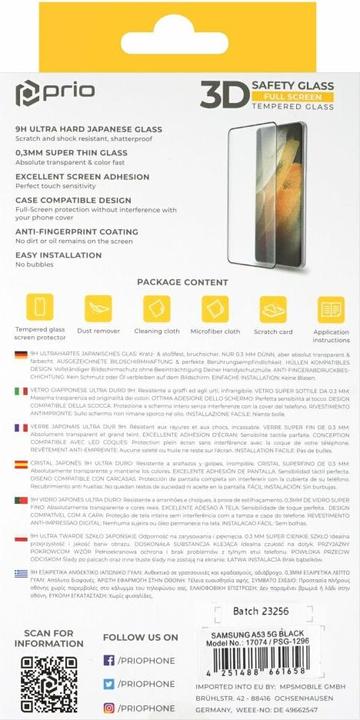 Actual product image prio 3D Protective Glass Samsung A53 5G black (1 Piece, Samsung Galaxy A53 5G)