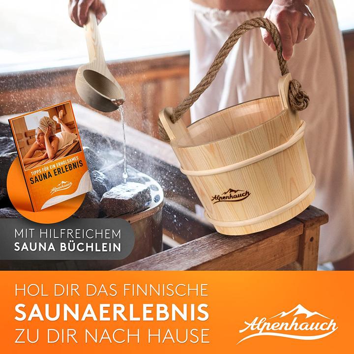 Actual product image Alpenhauch Sauna bucket with trowel