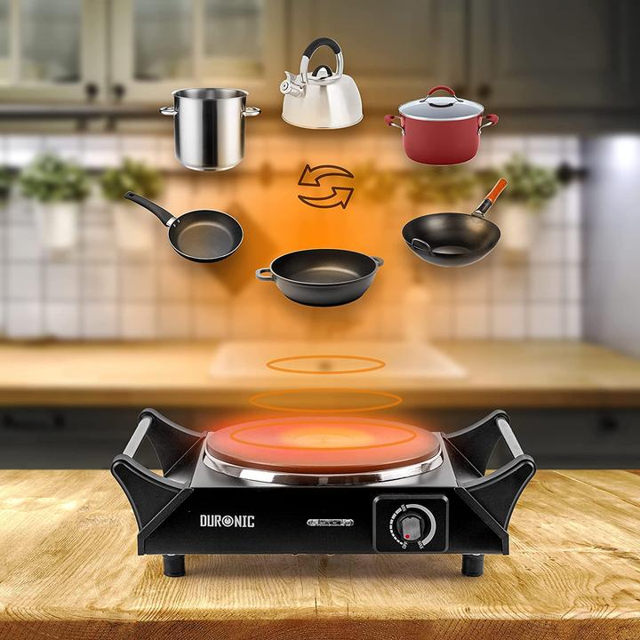 Actual product image Duronic Electric Camping Stove HP1 BK