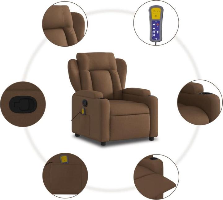 Produktbild VidaXL Massagesessel Braun Stoff,Farbe: Braun,Material: Stoff (100