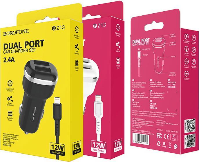 Produktbild Borofone Anschlüsse 2x USB-A 2,4 A (BFO-BZ13-L-B)