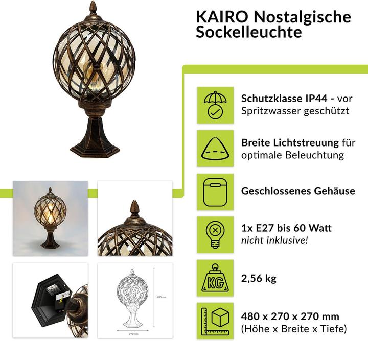 Produktbild Licht-Erlebnisse Aussenleuchte Kairo (E27, IP44)